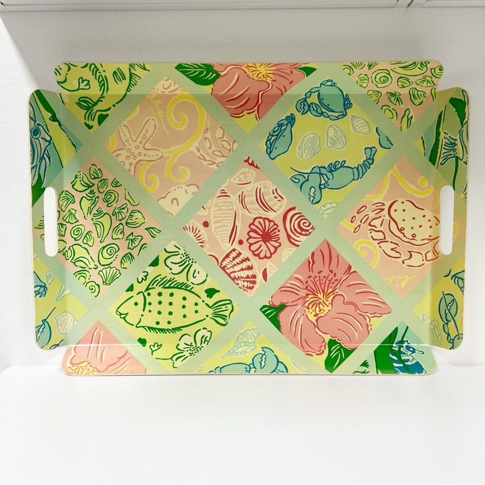 Vintage Lilly Pulitzer Patchwork Melamine Tray‎ Large